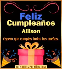 GIF Mensaje de cumpleaños Allison